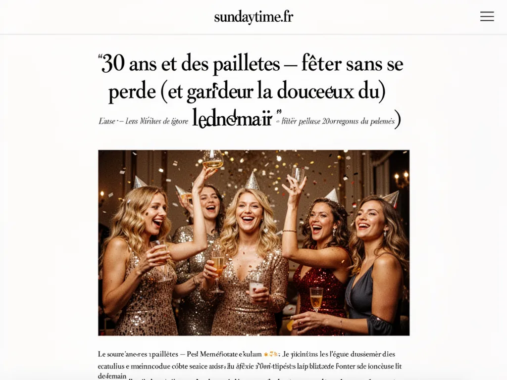 30 ans et des paillettes — fêter sans se perdre (et garder la douceur du lendemain)