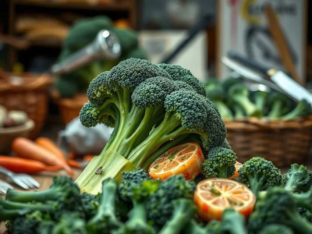 Gratin brocoli saumon fumé avec une croûte dorée, servi dans un plat en céramique sur une table de cuisine ensoleillée