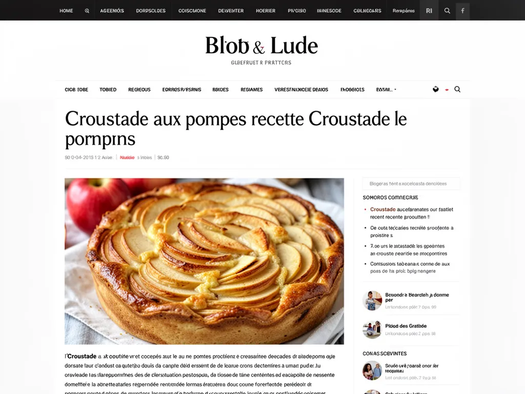 Croustade aux pommes dorée dans un plat rectangulaire, feuilles de pâte filo superposées et légèrement retroussées, saupoudrée de sucre glace