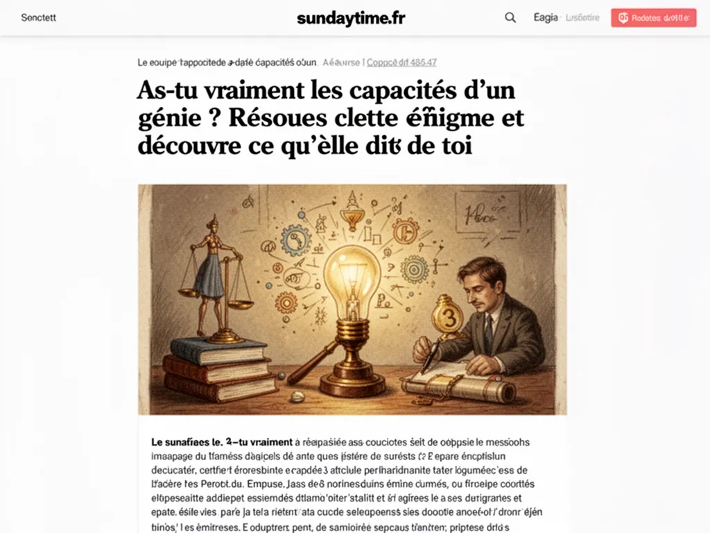 As-tu vraiment les capacités d'un génie ? Résous cette énigme et découvre ce qu'elle dit de toi