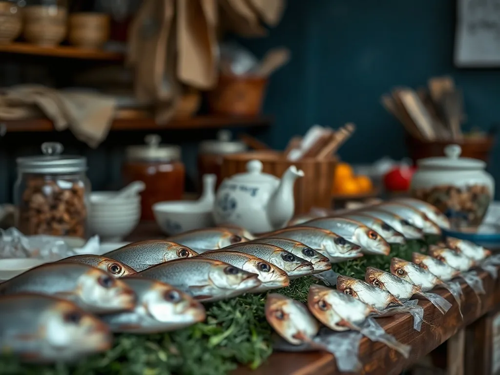 Papillotes de poisson ouvertes sur une plaque, brume de vapeur, quartiers de citron confit et brins d'aneth frais