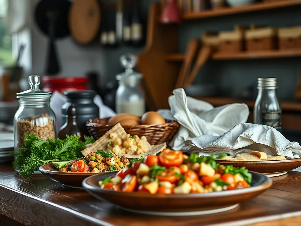 Assiette d'osso buco avec gremolata, posée sur une table en bois rustique, à côté d'un verre de vin rouge.